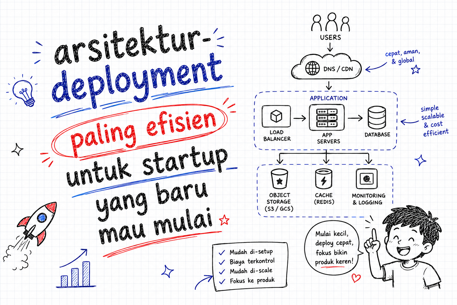 Arsitektur Deployment Paling Efisien untuk Startup yang Baru Mau Mulai